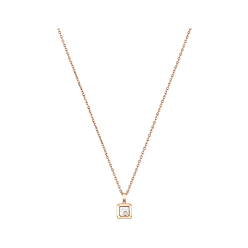 Chopard 萧邦Happy Diamonds系列玫瑰金镶钻项链79A114-5001